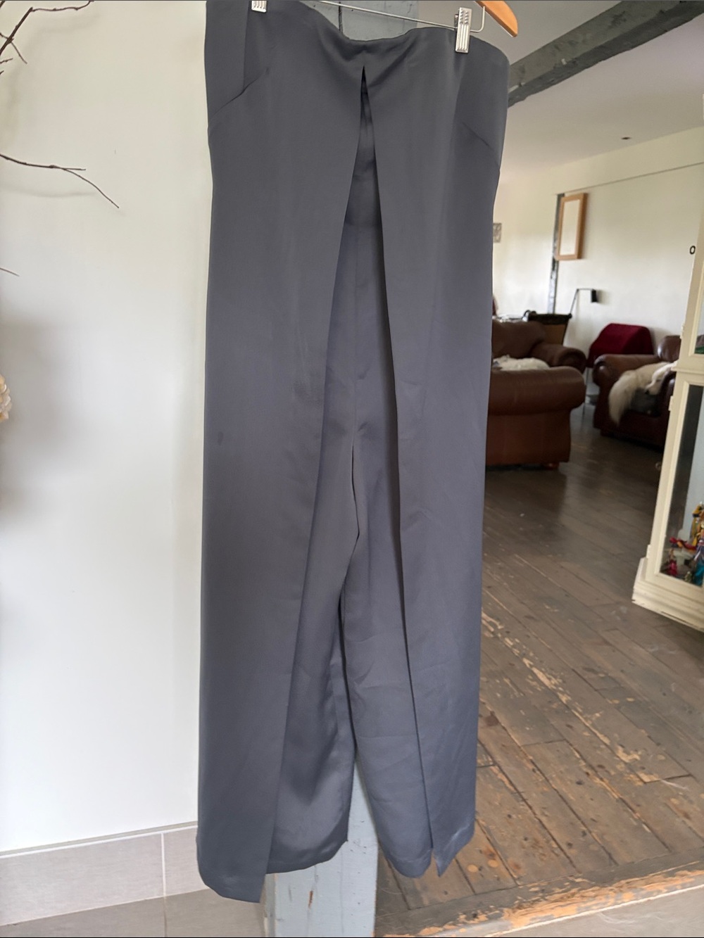 CLUB MONACO bustier jumpsuit Pants in Charcoal with pockets aside